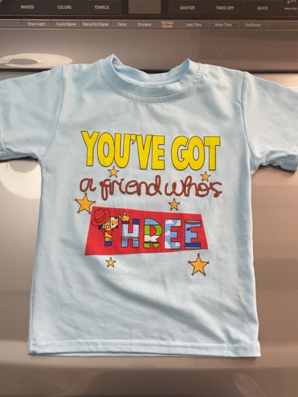 Toy Story themed birthday shirt size 2-3T